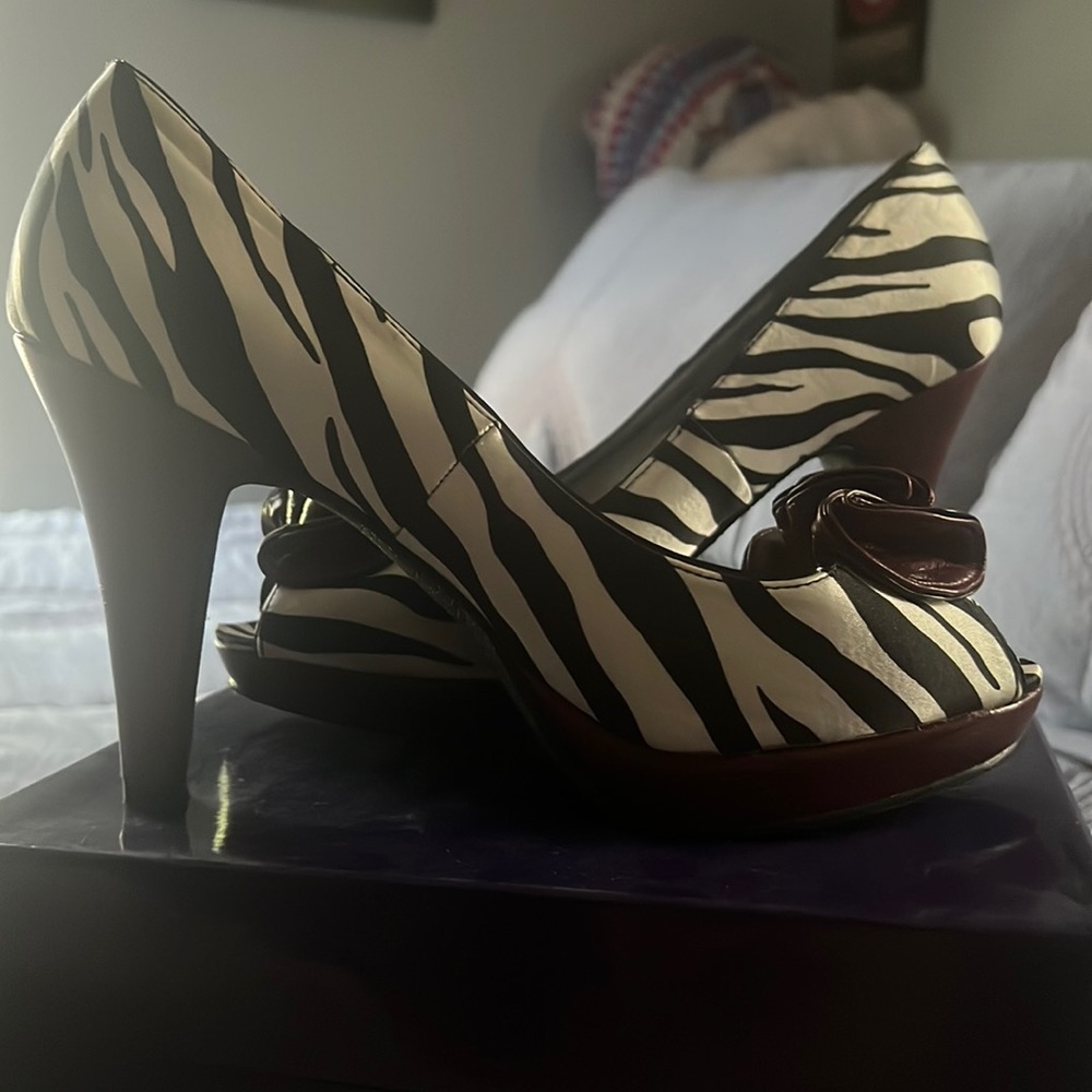 Brand new never worn zebra shoes